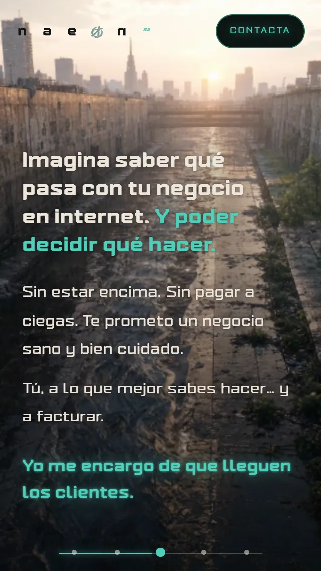 La escena del canal en un móvil de 320 píxeles